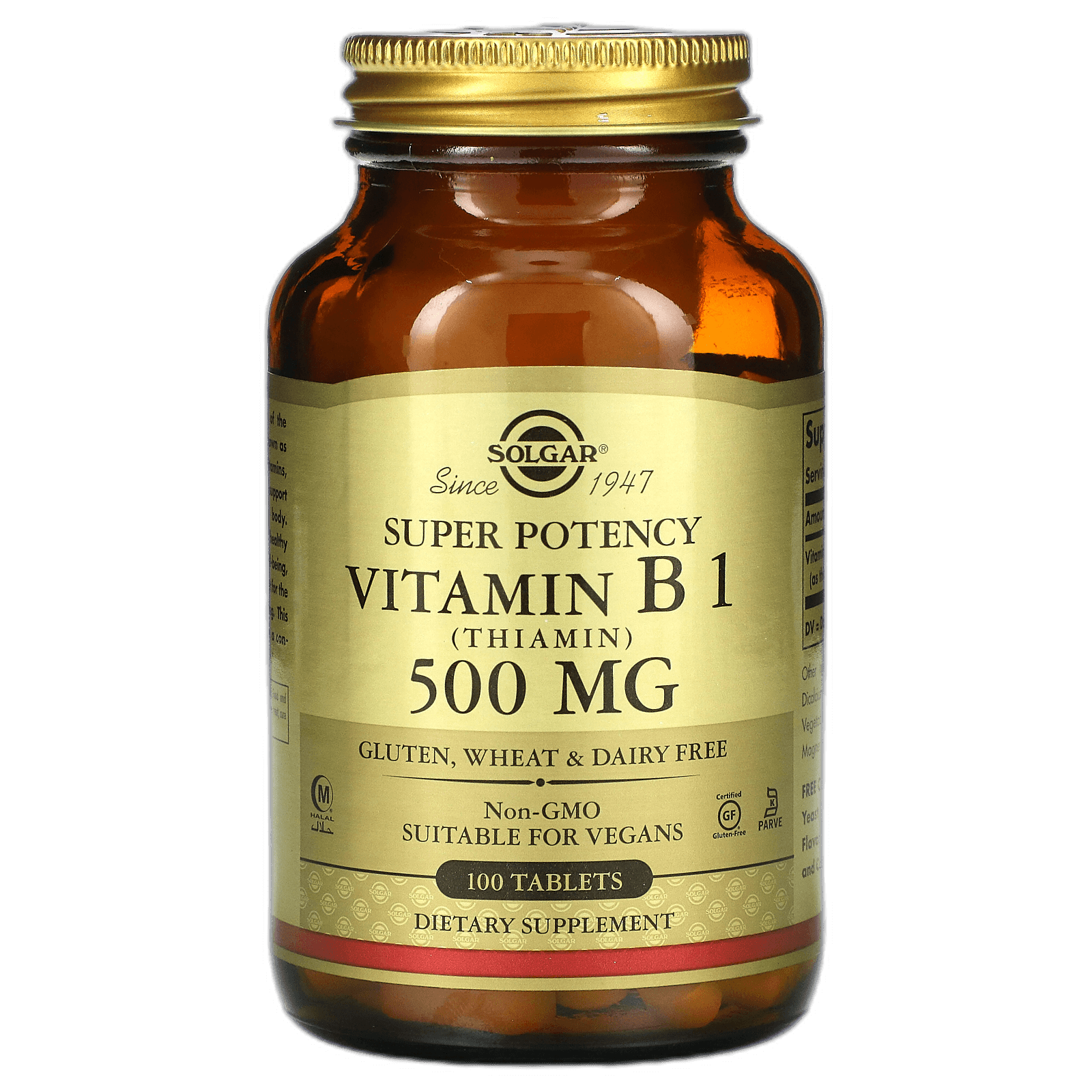 Imagen de VITAMINA B1 100 TABLETAS SOLGAR