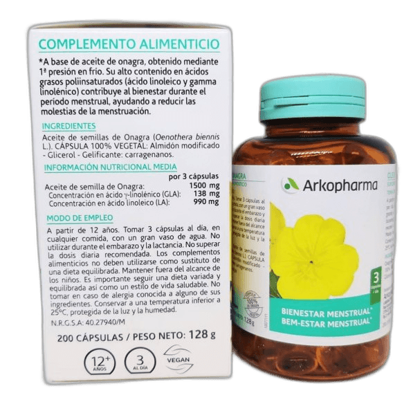 Imagen 2 de ACEITE DE ONAGRA ARKOPHARMA 200 CAPSULAS