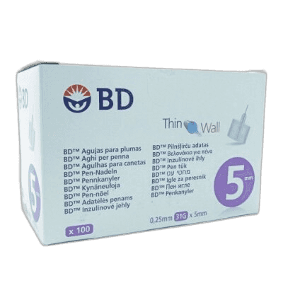 Imagen de AGUJA BD PLUMAS 0,25(31G)X5MM S/LAT 100U