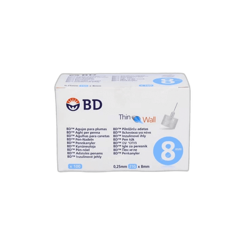 Imagen 2 de AGUJA BD PLUMAS 0,25(31G)X8MM S/LAT 100U