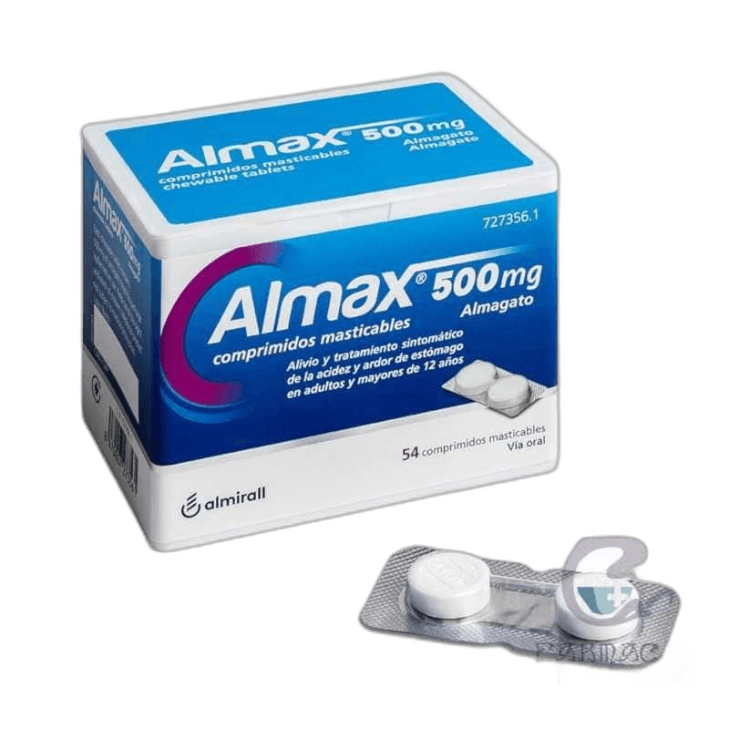 Imagen de ALMAX 500 mg 54 COMPRIMIDOS MASTICABLES