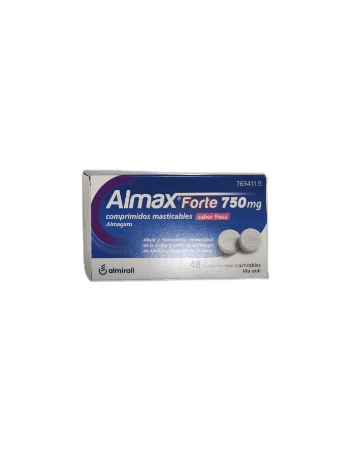 Imagen 3 de ALMAX FORTE 750 mg 48 COMPRIMIDOS MASTICABLES SABOR FRESA