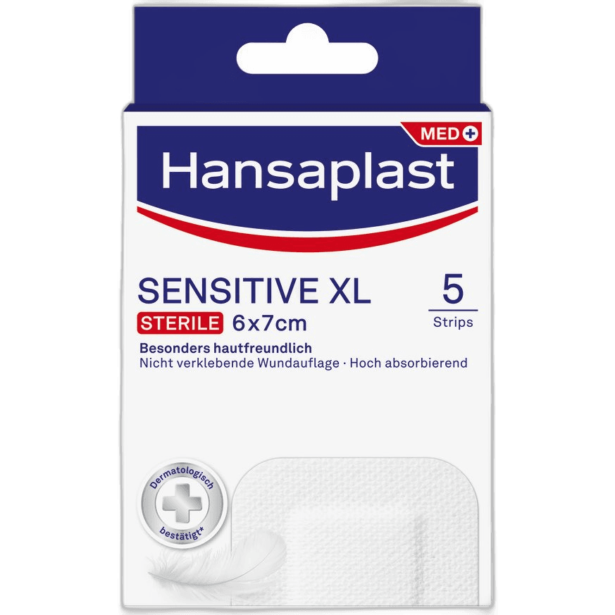 Imagen de APOSITO ESTERIL HANSAPLAST SENSITIVE XL 5 UNIDADES 7 X 6 CM