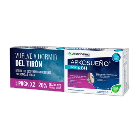 Imagen de ARKORELAX SUEÑO FORTE 8H 2 UNIDADES 30 COMPRIMIDOS BICAPA P