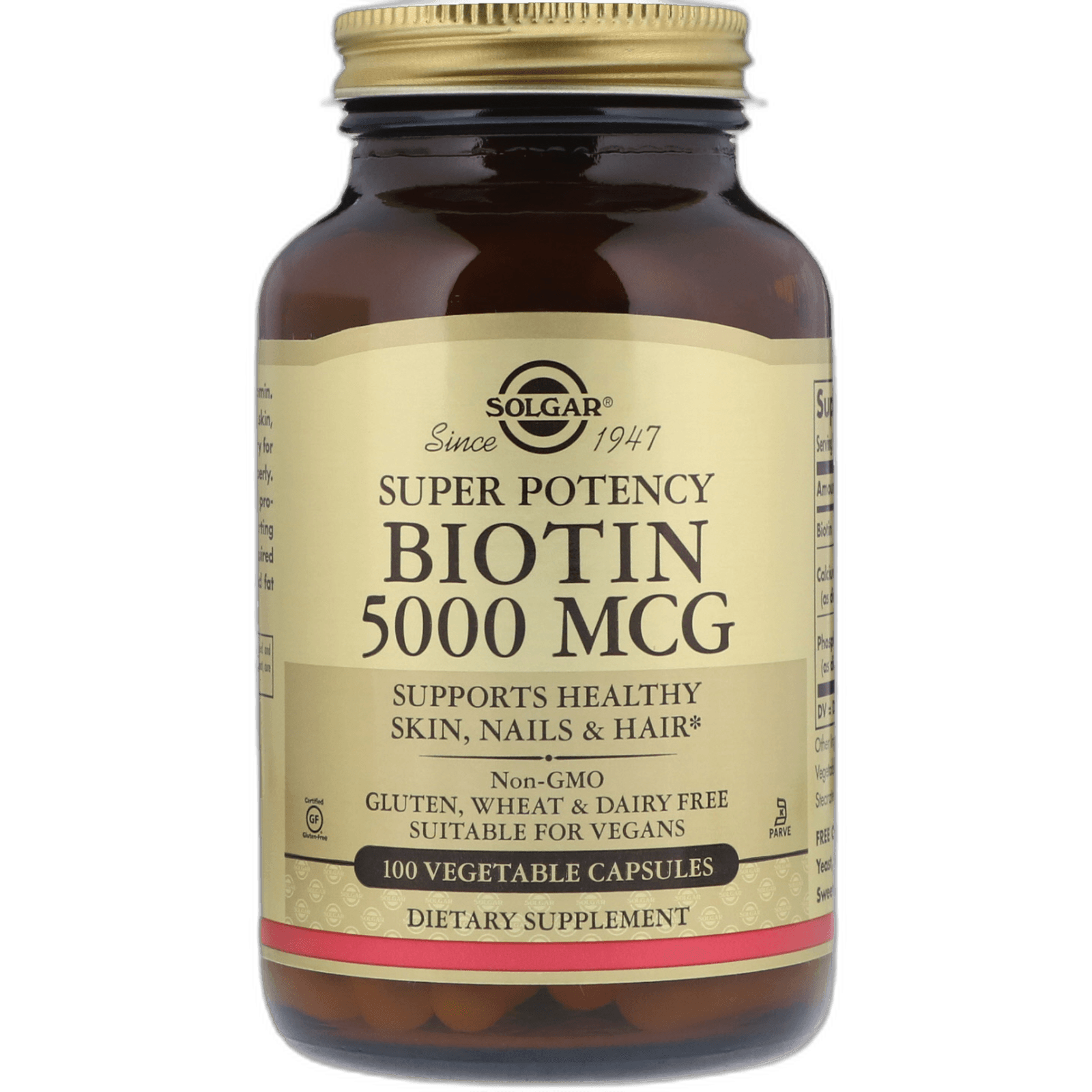Imagen 3 de BIOTINA 5000 MCG 100CAPSULAS SOLGAR
