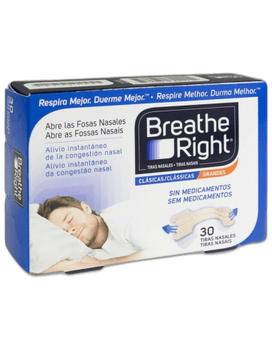 Imagen de BREATHE RIGHT CLASICAS TIRA ADH NASAL 30 UNIDADES TALLA PEQU