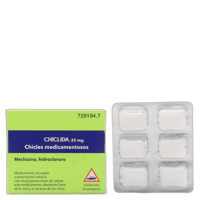 Imagen de CHICLIDA 25 mg 12 CHICLES MEDICAMENTOSOS