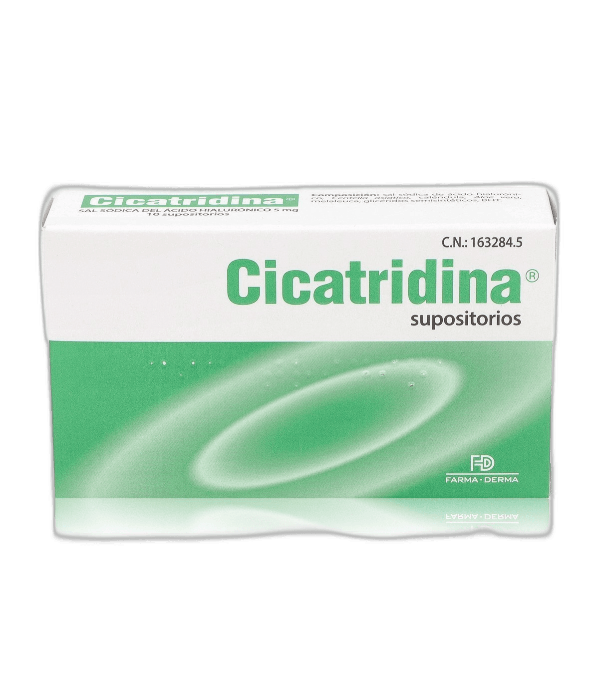 Imagen de CICATRIDINA 5 MG 10 SUPOSITORIOS