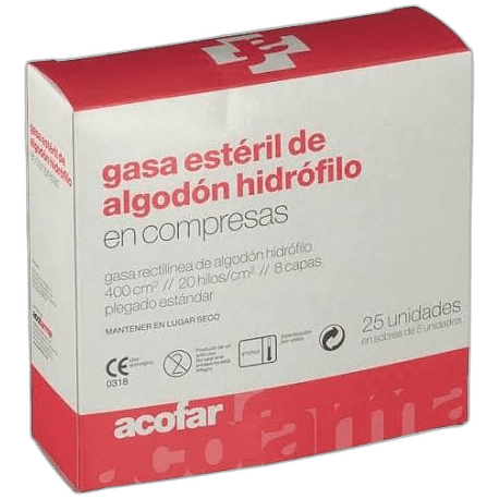 Imagen 3 de COMPRESAS GASA ESTERIL ACOFAR 25 UND