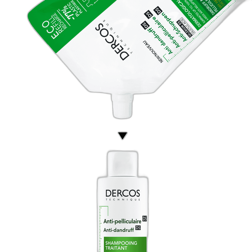 Imagen 3 de DERCOS CHAMPU DS CABELLO SECO 390 + REFILL 500 ML