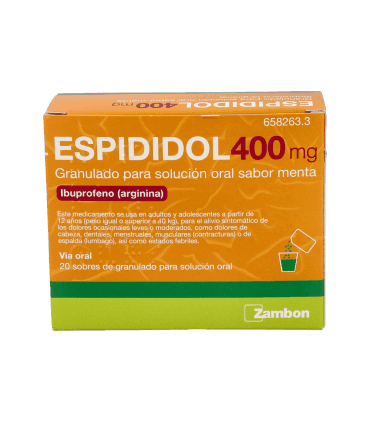 Imagen de ESPIDIDOL 400 mg 20 SOBRES GRANULADO PARA SOLUCION ORAL (SABOR MENTA)