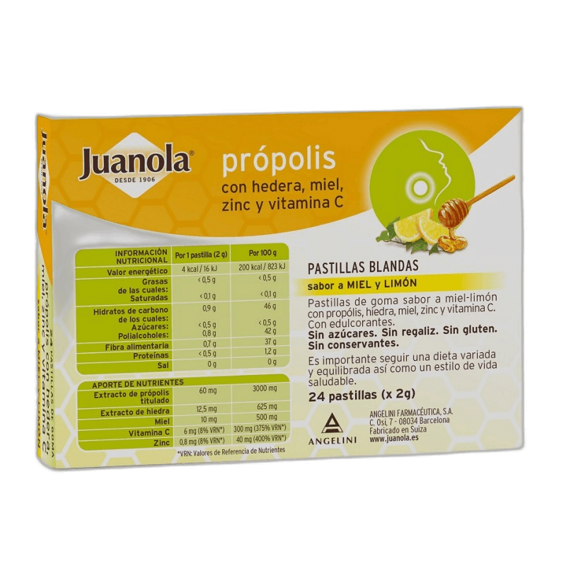 Imagen 3 de JUANOLA PROPOLIS MIEL ZINC VITC 24 PAST