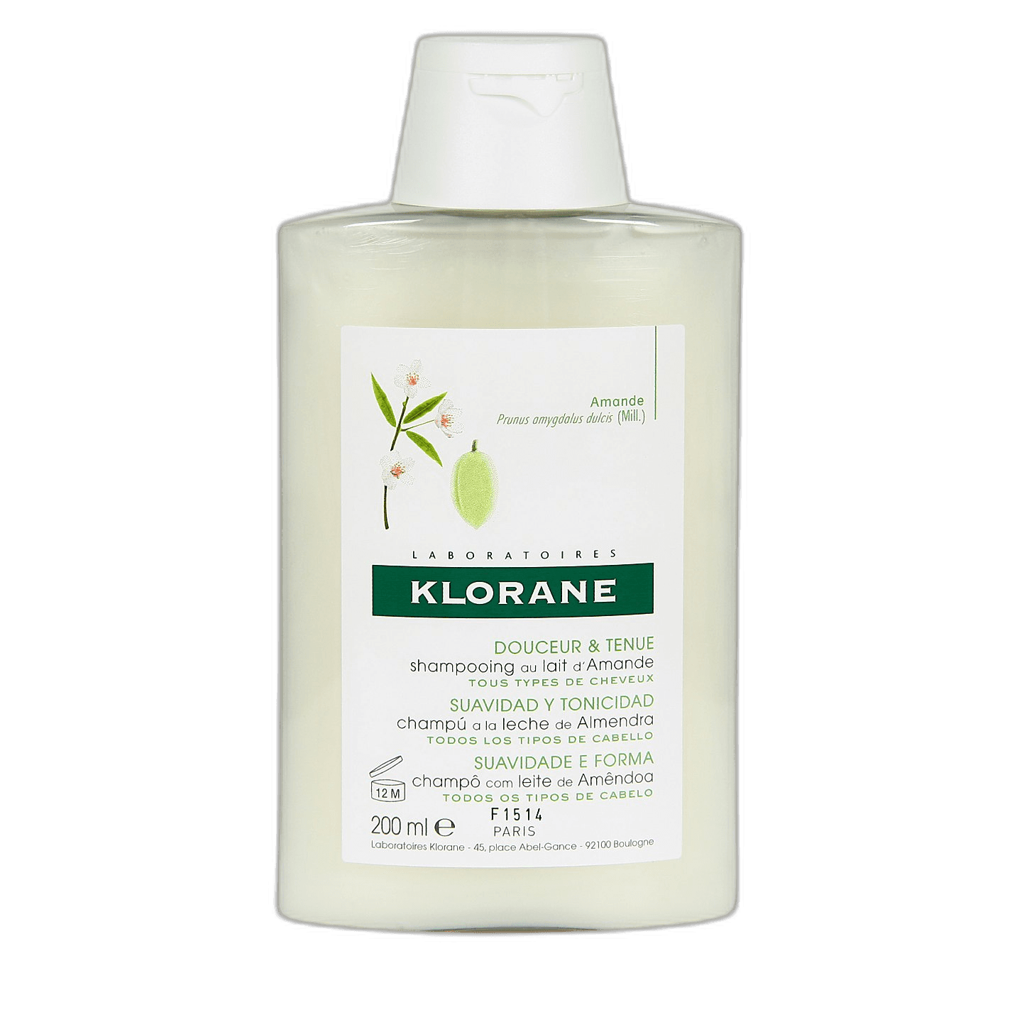 Imagen de Klorane Champú Leche Almendras 200 Ml