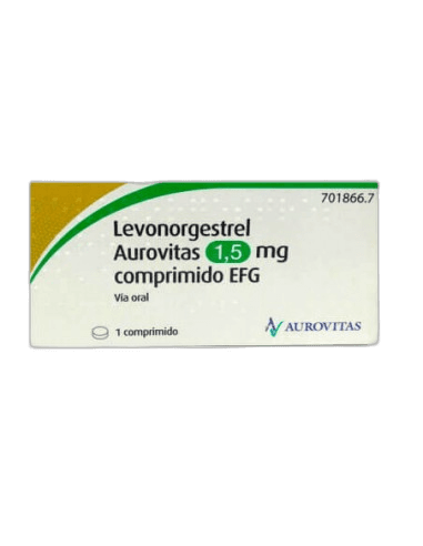 Imagen 3 de LEVONORGESTREL AUROVITAS EFG 1,5 mg 1 COMPRIMIDO