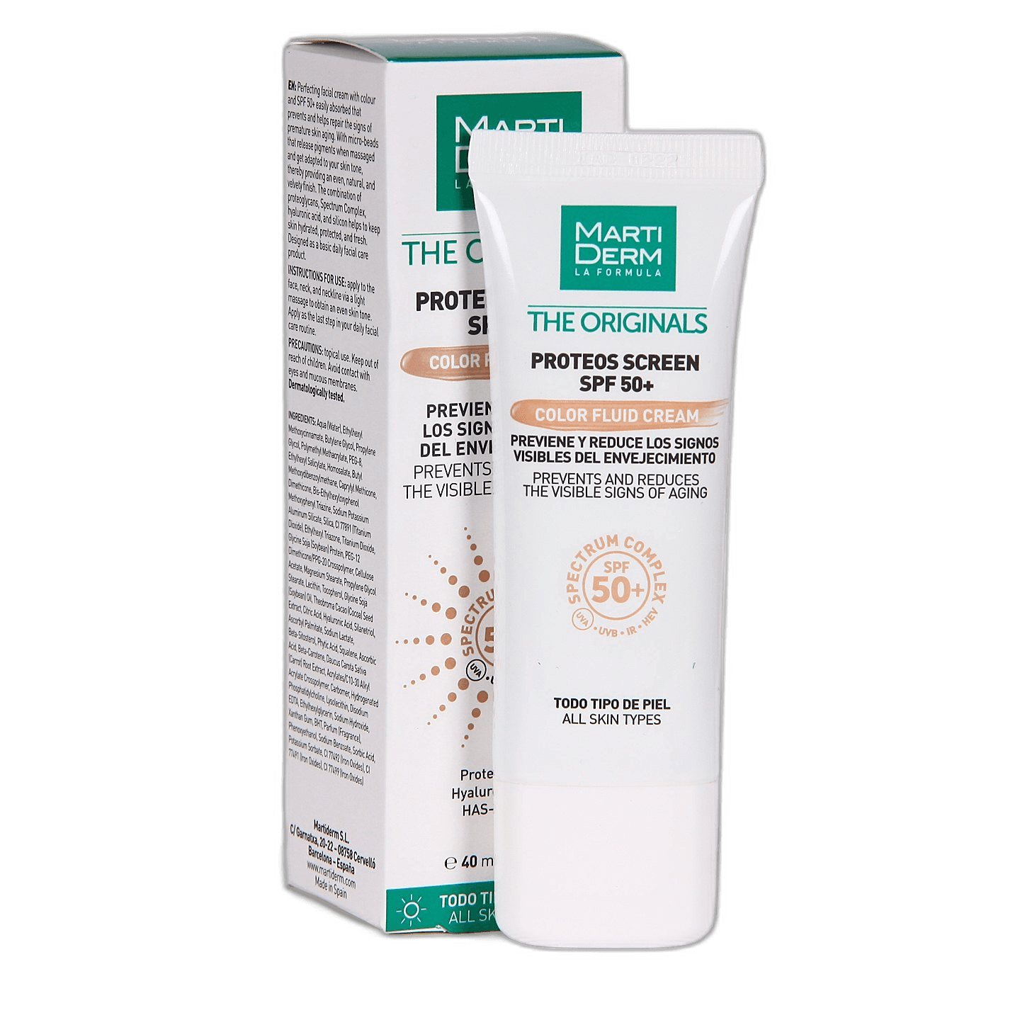 Imagen 3 de MARTIDERM PROTEOS SPF50 FLUID CREAM 40ML