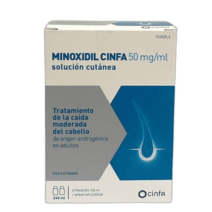 Imagen de MINOXIDIL CINFA 50 mg/ml SOLUCION CUTANEA 2 FRASCOS 120 ml
