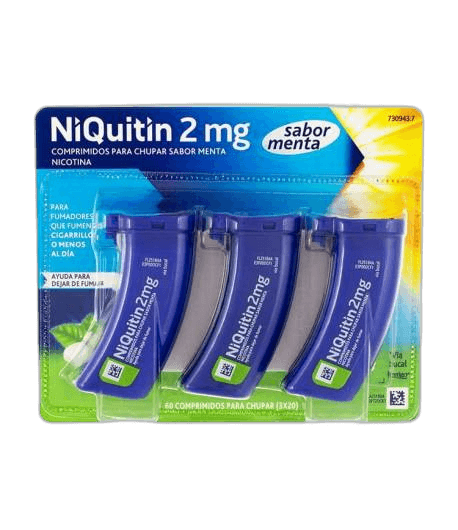 Imagen 3 de NIQUITIN 2 mg 60 COMPRIMIDOS PARA CHUPAR (SABOR MENTA)