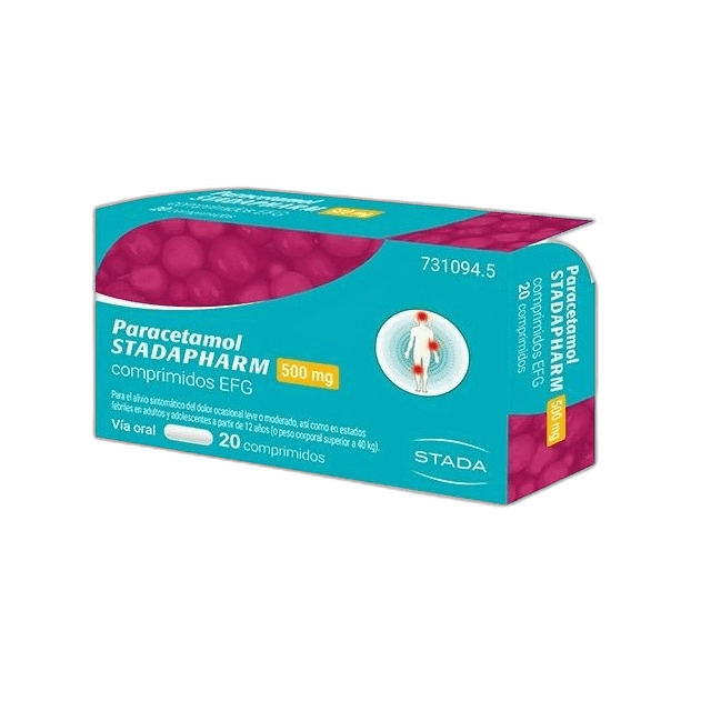 Imagen de PARACETAMOL STADAPHARM EFG 500 mg 20 COMPRIMIDOS