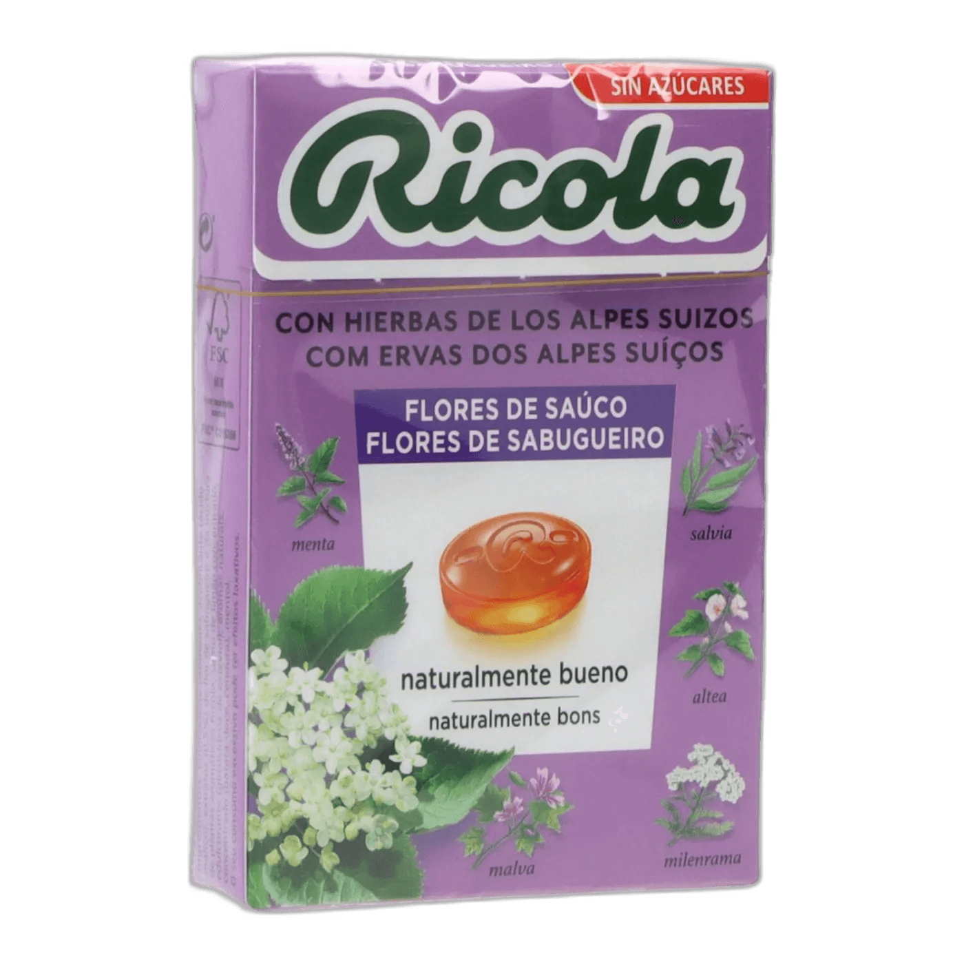 Imagen 2 de RICOLA CARAMELOS S/A FLOR SAUCO 50 G.