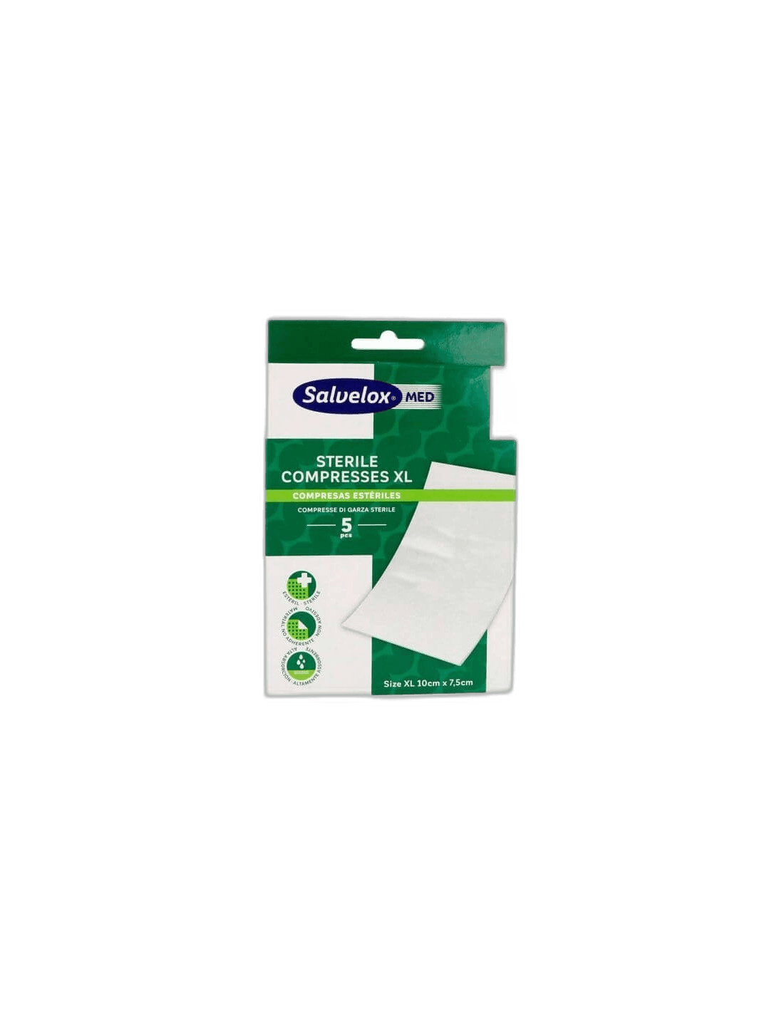 Imagen 2 de SALVELOX MED STERILE COMPRESSES 5 APOSITOS TALLA M 7,5 CM X