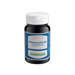 Imagen de VITAMINA D3 + K2 60 CAPSULAS BONUSAN