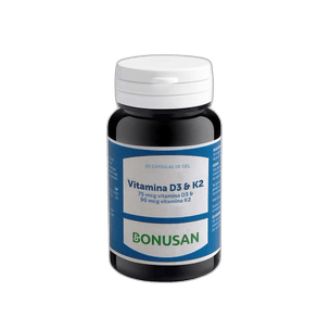 Imagen de VITAMINA D3 + K2 60 CAPSULAS BONUSAN